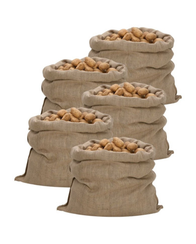 Sacs en jute 5 pcs 100x110 cm 100 % jute 340 g/m² | Mobilier & Déco