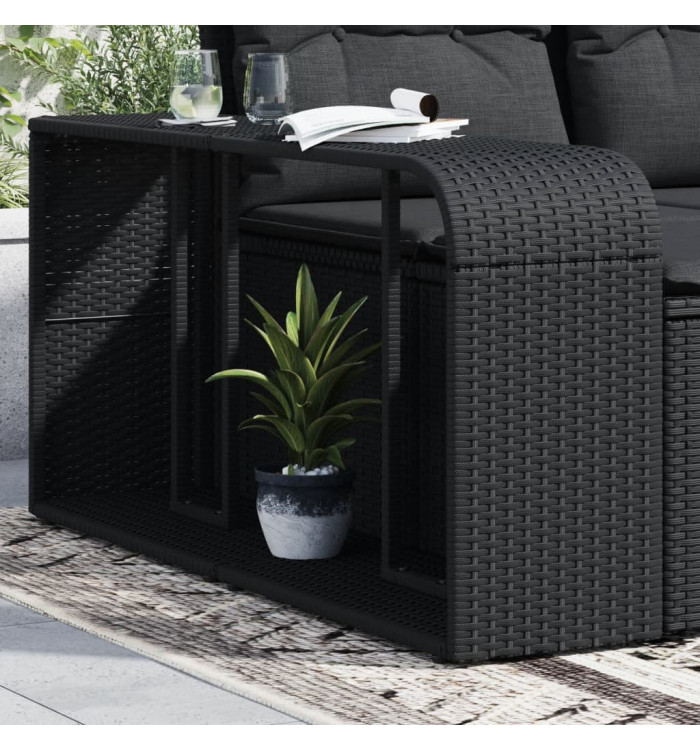 Étagères de rangement 2 pcs noir résine tressée | Mobilier & Déco