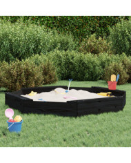Bac à sable avec sièges noir octogone bois de pin massif | Mobilier & Déco