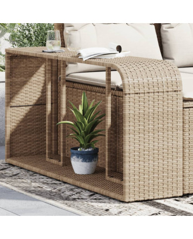 Étagères de rangement 2 pcs beige résine tressée | Mobilier & Déco