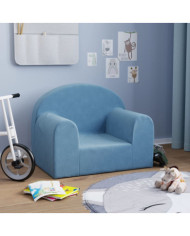 Canapé pour enfants bleu peluche douce | Mobilier & Déco