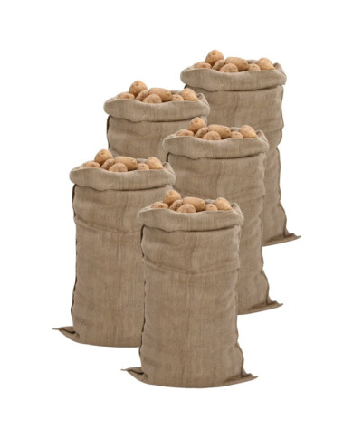 Sacs en jute 5 pcs 65x135 cm 100 % jute 340 g/m² | Mobilier & Déco