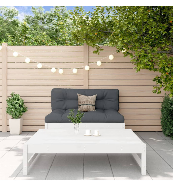 Salon de jardin 2 pcs blanc bois de pin massif | Mobilier & Déco
