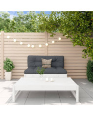 Salon de jardin 2 pcs blanc bois de pin massif | Mobilier & Déco