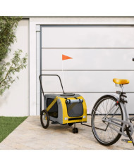 Remorque de vélo pour animaux de compagnie jaune et gris | Mobilier & Déco