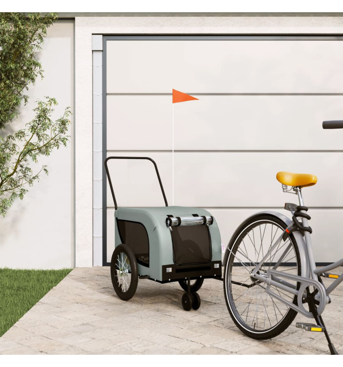 Remorque de vélo pour animaux de compagnie gris et noir | Mobilier & Déco