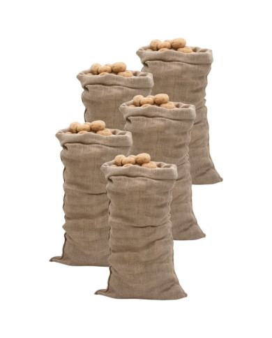 Sacs en jute 5 pcs 65x135 cm 100 % jute 220 g/m² | Mobilier & Déco