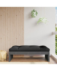 Repose-pied de jardin 120x80 cm gris bois de pin massif | Mobilier & Déco