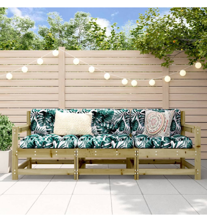 Salon de jardin 3 pcs bois de pin imprégné | Mobilier & Déco