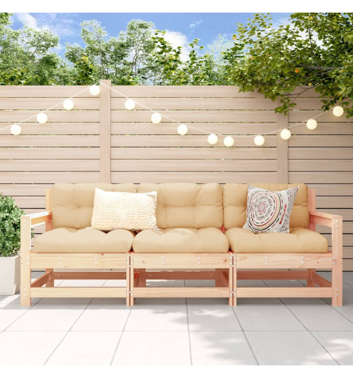 Salon de jardin 3 pcs bois massif de pin | Mobilier & Déco