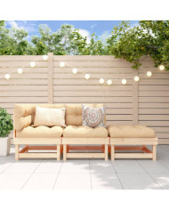 Salon de jardin 3 pcs bois massif de pin | Mobilier & Déco