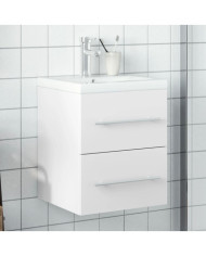 Armoire lavabo de salle de bain avec bassin intégré blanc | Mobilier & Déco