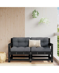 Canapés d'angle de jardin 2 pcs noir bois de pin massif | Mobilier & Déco