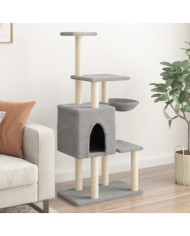 Arbre à chat avec griffoirs en sisal Gris clair 131 cm | Mobilier & Déco