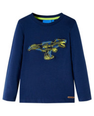 T-shirt enfants à manches longues bleu marine 128 | Mobilier & Déco