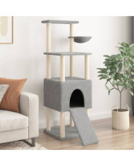 Arbre à chat avec griffoirs en sisal Gris clair 153 cm | Mobilier & Déco