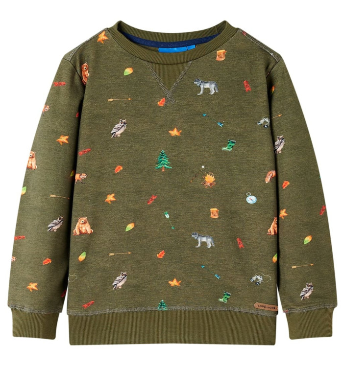 Sweatshirt pour enfants kaki 128 | Mobilier & Déco