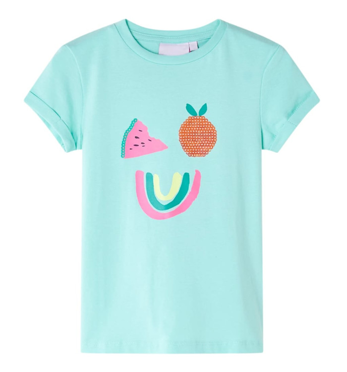 T-shirt pour enfants menthe clair 140 | Mobilier & Déco
