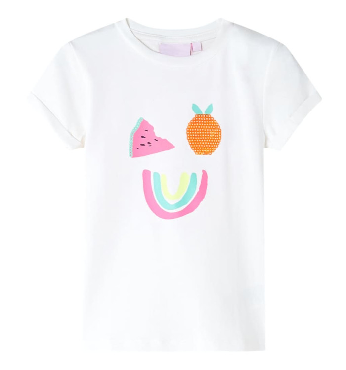 T-shirt pour enfants écru 116 | Mobilier & Déco