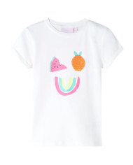 T-shirt pour enfants écru 116 | Mobilier & Déco