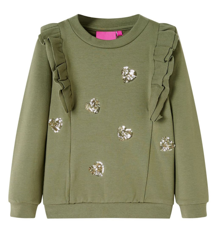Sweatshirt pour enfants kaki 140 | Mobilier & Déco