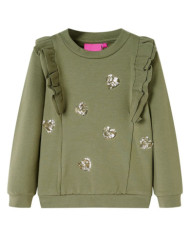 Sweatshirt pour enfants kaki 140 | Mobilier & Déco