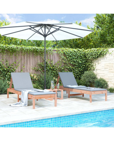 Chaises longues lot de 2 199,5x60x74 cm bois massif de douglas | Mobilier & Déco