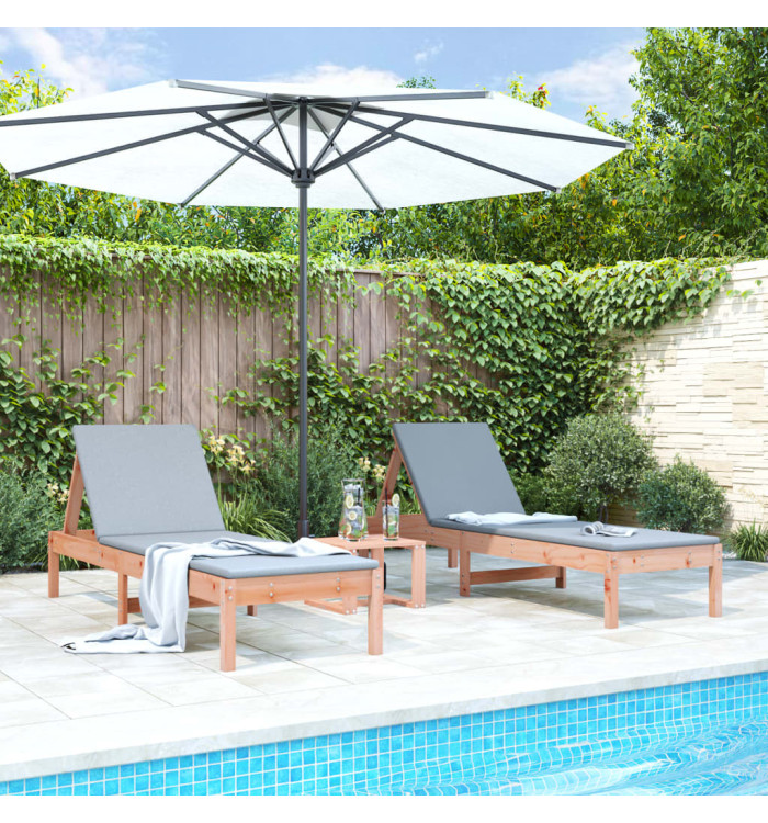 Chaises longues lot de 2 199,5x60x74 cm bois massif de douglas | Mobilier & Déco