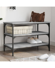 Banc à chaussures sonoma gris 70x38,5x49 cm bois d'ingénierie | Mobilier & Déco