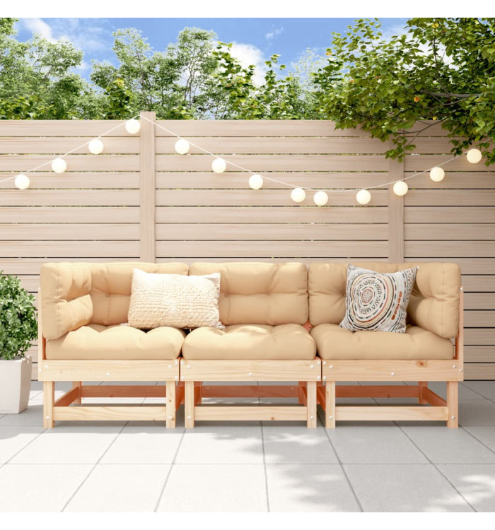 Salon de jardin 3 pcs bois massif de pin | Mobilier & Déco
