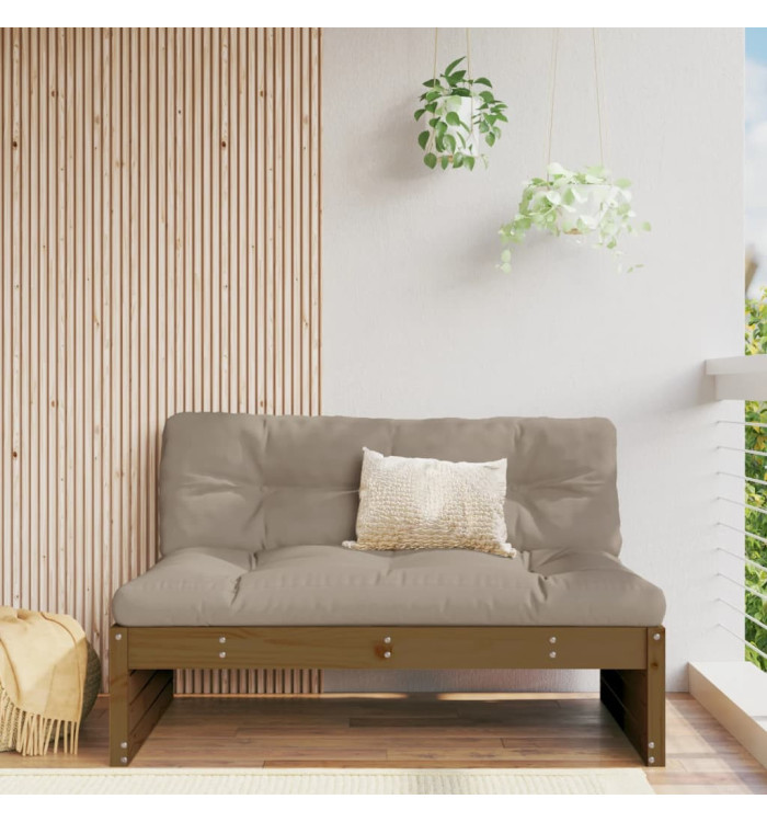 Canapé central de jardin marron miel 120x80 cm bois pin massif | Mobilier & Déco