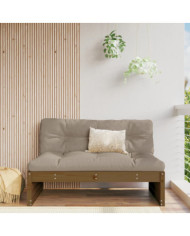 Canapé central de jardin marron miel 120x80 cm bois pin massif | Mobilier & Déco