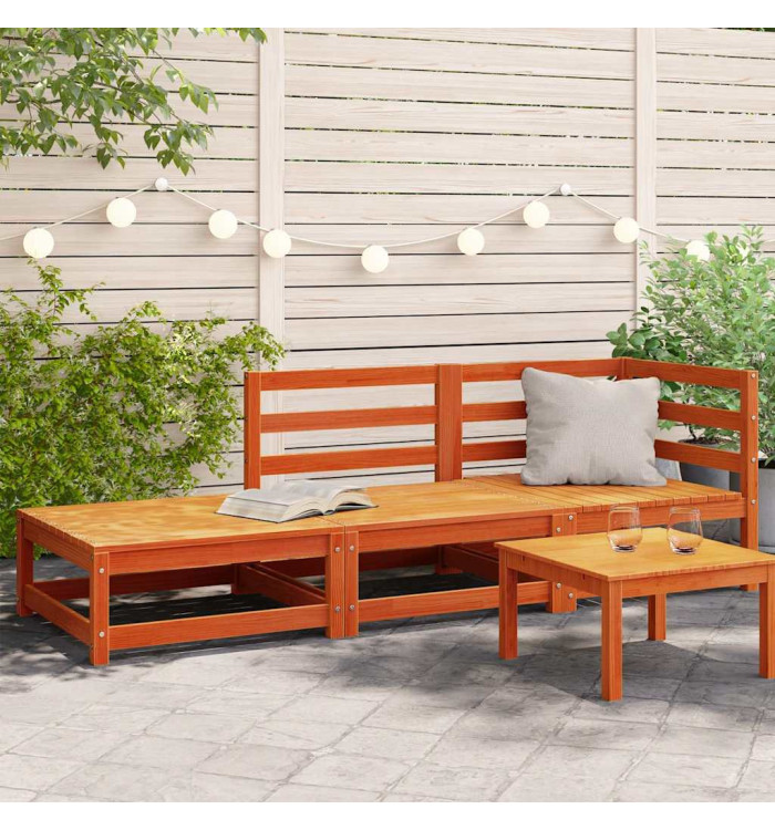 Canapé de jardin repose-pieds 2 places bois massif de pin | Mobilier & Déco