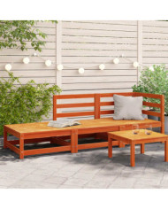 Canapé de jardin repose-pieds 2 places bois massif de pin | Mobilier & Déco