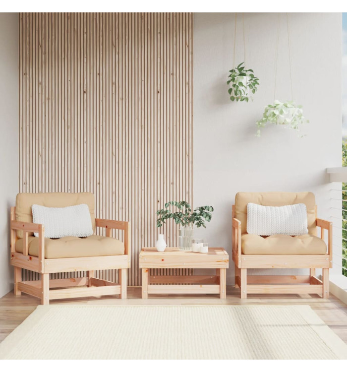 Chaises de jardin lot de 2 bois massif de pin | Mobilier & Déco