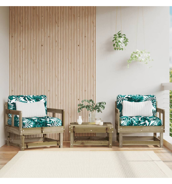 Chaises de jardin lot de 2 bois de pin imprégné | Mobilier & Déco