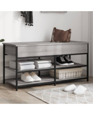 Banc à chaussures sonoma gris 100x42,5x50 cm bois d'ingénierie | Mobilier & Déco