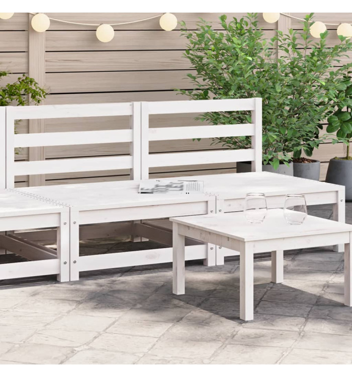 Canapés de jardin sans accoudoirs 2 pcs blanc bois pin massif | Mobilier & Déco