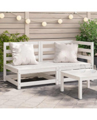 Canapé de jardin 2 places blanc bois de pin massif | Mobilier & Déco