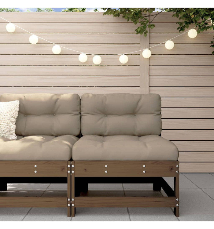 Canapé central de jardin marron miel bois de pin massif | Mobilier & Déco