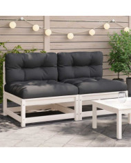 Canapés de jardin sans accoudoirs coussins 2pcs bois massif pin | Mobilier & Déco