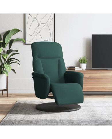 Fauteuil inclinable avec repose-pied vert foncé velours | Mobilier & Déco
