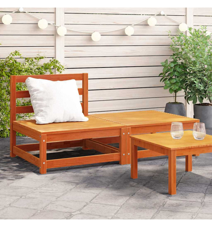 Canapé de jardin sans accoudoirs repose-pieds bois pin massif | Mobilier & Déco