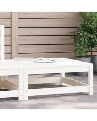 Repose-pied de jardin blanc 70x70x30 cm bois de pin massif | Mobilier & Déco