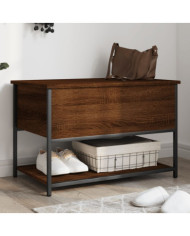 Banc de rangement chêne marron 70x42,5x47 cm bois d'ingénierie | Mobilier & Déco