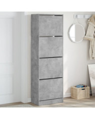 Armoire à chaussures 4 tiroirs rabattables gris béton | Mobilier & Déco