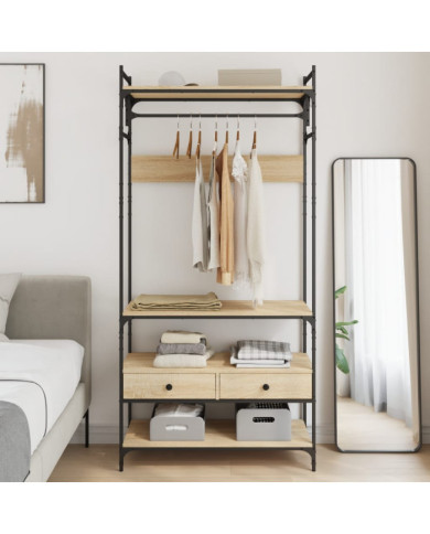 Armoire à tiroirs chêne sonoma 89x39x184,5 cm bois d'ingénierie | Mobilier & Déco