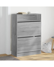 Armoire à chaussures 2 tiroirs rabattables sonoma gris | Mobilier & Déco