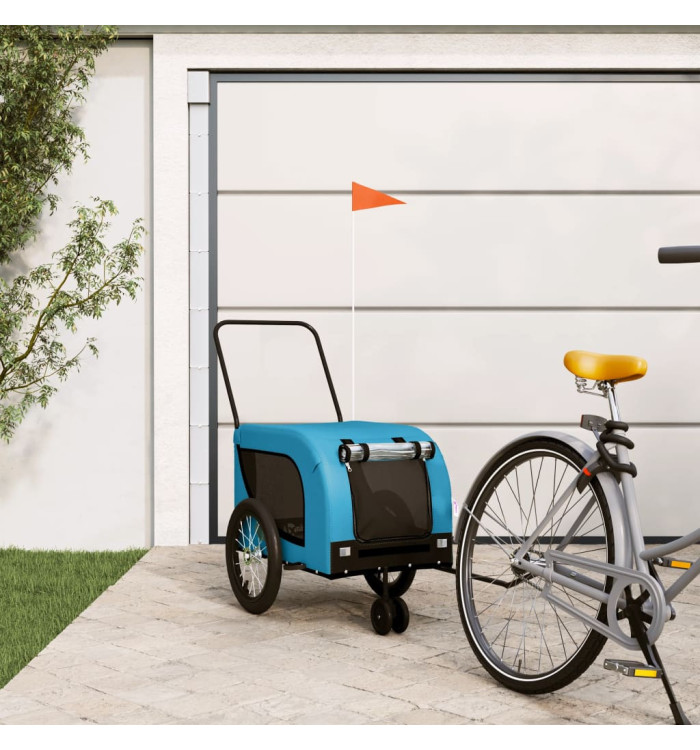 Remorque de vélo pour animaux de compagnie bleu et noir | Mobilier & Déco
