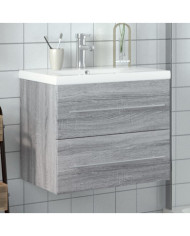 Armoire lavabo de salle de bain avec bassin intégré sonoma gris | Mobilier & Déco